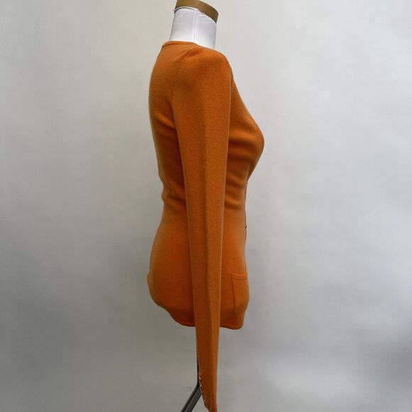 Kings of Cole Women's Cardigan Sweater Small Orange 100% Pure Cashmere - Picture 5 of 9